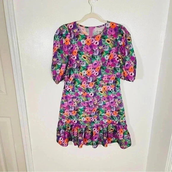 Never Fully Dressed Monaco Floral Mini Dress Preppy Wedding Resortwear Vacation - Picture 2 of 9